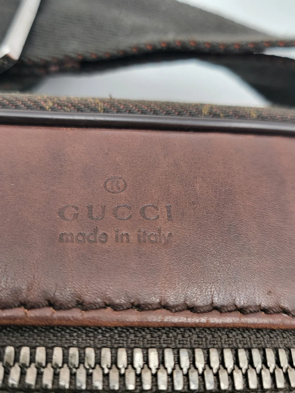 Gucci GG Canvas Monogram Chocolate Crossbody Bag, Authentic...(Unisex)